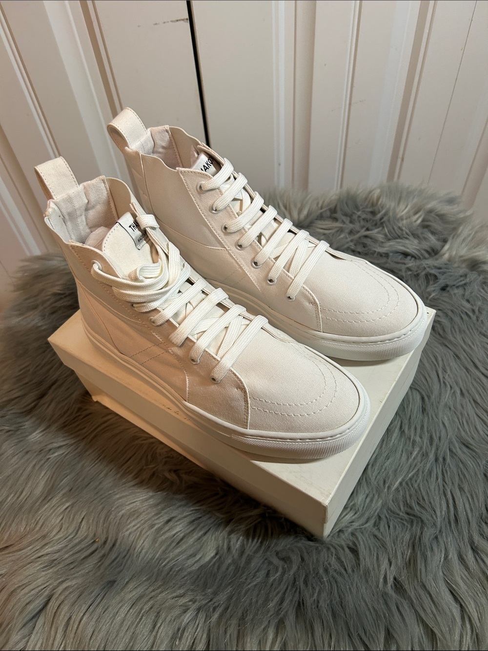 Thakoon Cream High-Top Athletic Sneakers